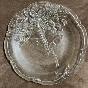 Vintage Glass Christmas Platter